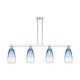 preview thumbnail 6 of 47, Innovations Lighting Urban Downtown - Brookhaven Almond - 4 Light 48" Stem Hung Island Light Polished Nickel/Sapphire Blue