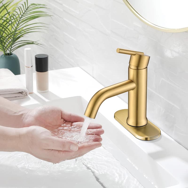 PROOX Single Lever Handle Bathroom Single Hole Basin Stainless Steel Faucet