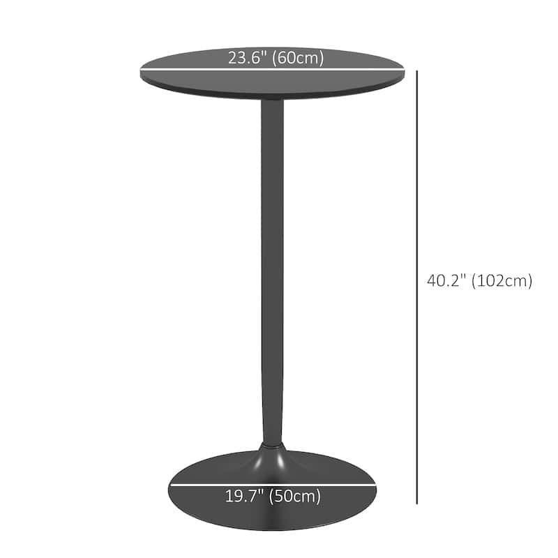 Bar Table with Round Top and Steel Base for Home Bar