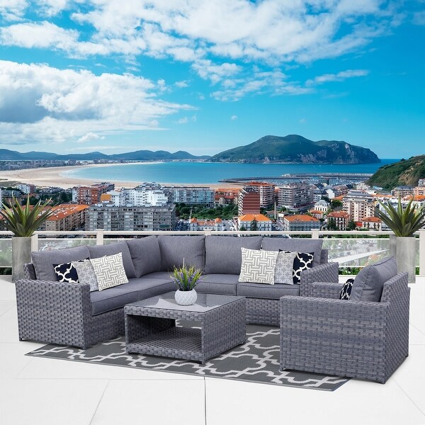 Cromwell 7 Piece Sectional Seating Group with Cushions. Opens flyout.