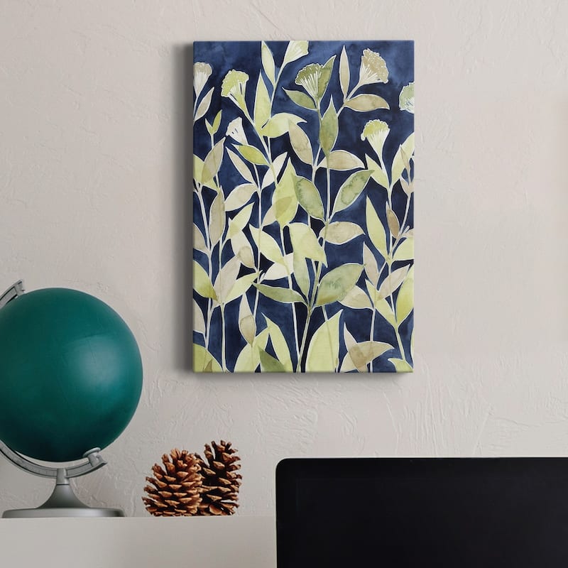 Indigo Blooming Night II Premium Gallery Wrapped Canvas - Ready to Hang