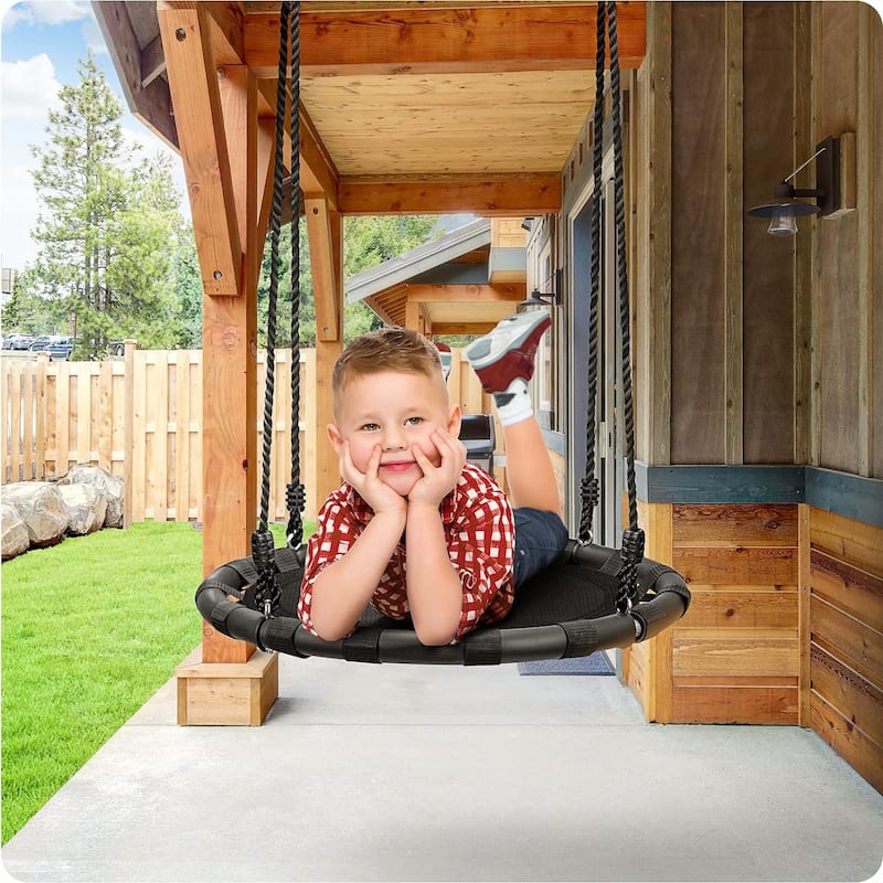 Spinner Swing Kids Round Mat Swing Great for Tree, Backyard, Playground [New Improved 2020 Design!] (24" Mat Seat)