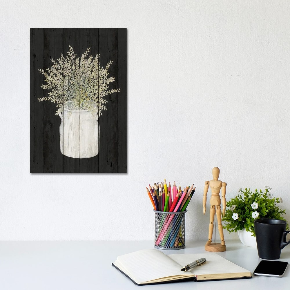 iCanvas "Herbs on Black Wood I" by Janice Gaynor Canvas Print