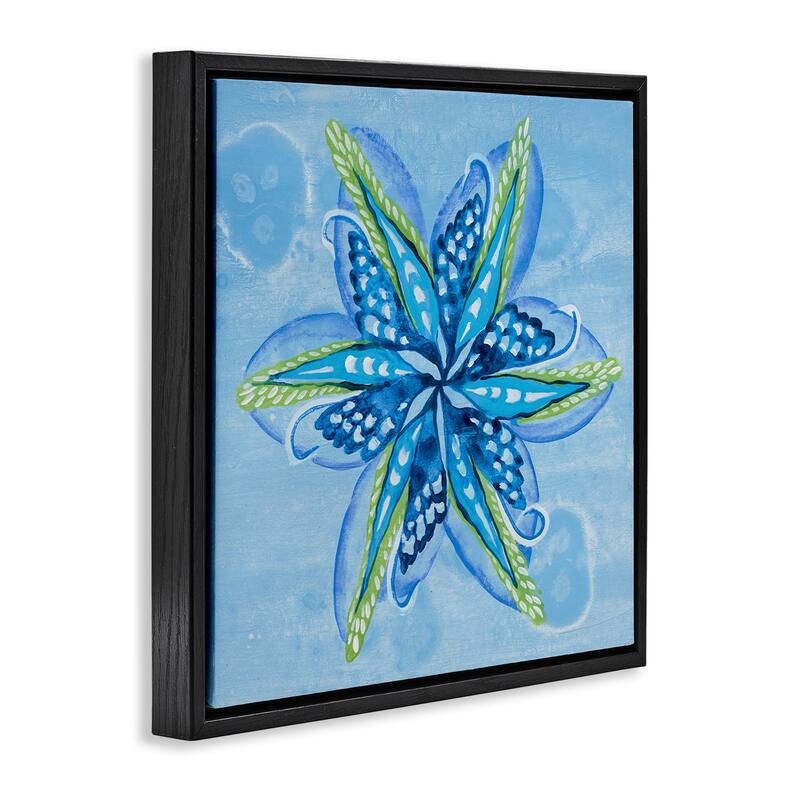 Stupell Star Shaped Abstract Flower Framed Floater Canvas Wall Art Design By Liz Jardine