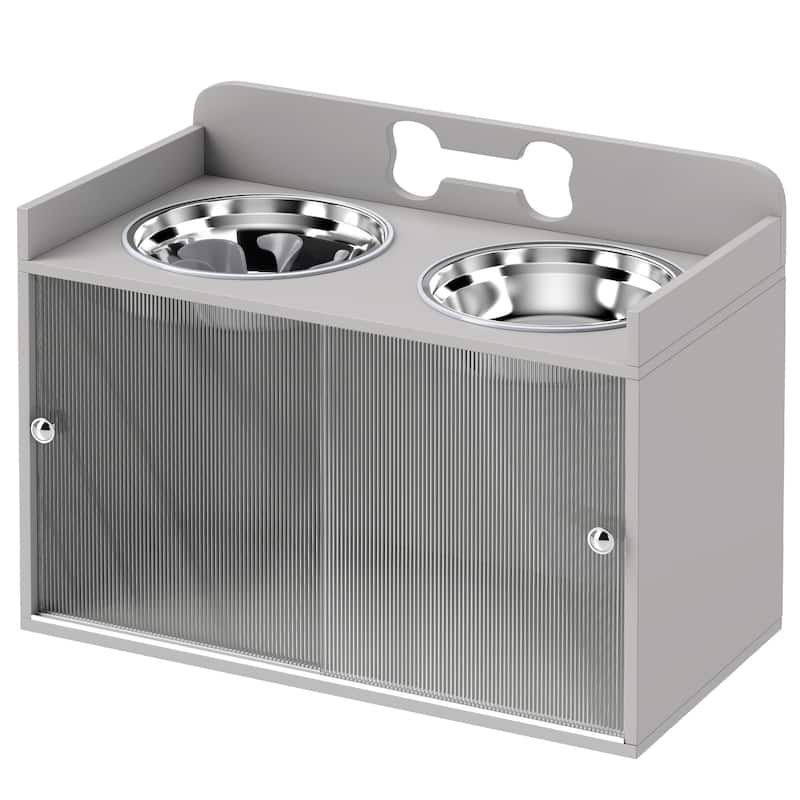 Elevated Dog Bowls with 2 Stainless Steel Bowl