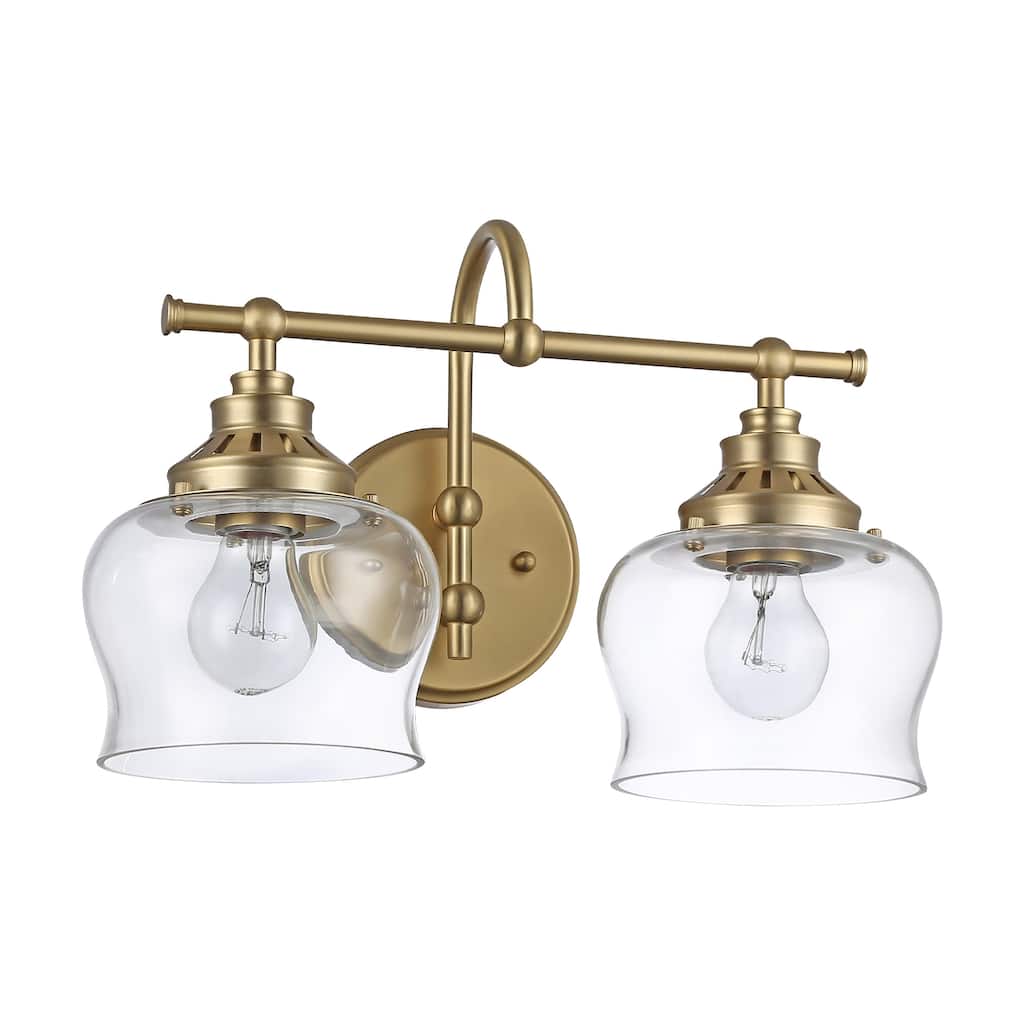 Wry Lighting Daphne 2-light Vanity in Brushed Champagne Brass