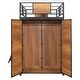 preview thumbnail 14 of 17, Black Twin Metal Wood Loft Bed with L-shape Desk