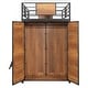 preview thumbnail 14 of 17, Black Twin Size Metal Wood Loft Bed with L-shaped Desk and Wardrobe