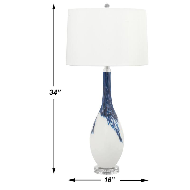 Brescia 34 inch Blue & White Glass Table Lamp