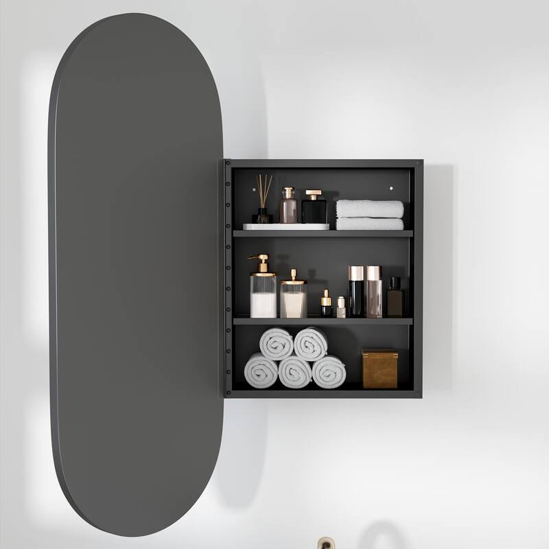 Dovelina Wall Medicine Cabinet Multifunctional Wall-Mounted Mirrored Cabinet with Magnetic Doors - 32*16