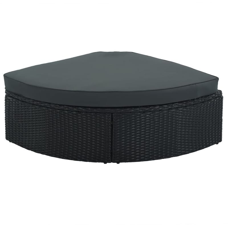 7-piece Outdoor Wicker Sofa Set, Rattan Sofa Lounger, With Striped Green Pillows