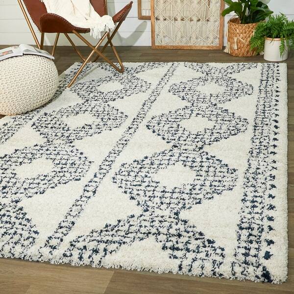 Fraser Trellis Shag Area Rug Bed Bath & Beyond 30094765