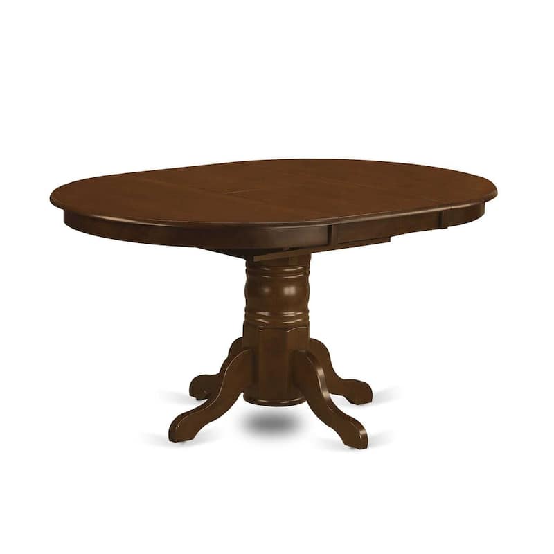 7 Piece Dining Table Set with 42x60 Inch Butterfly Leaf Table and 6 Slat Back Chairs in Espresso Finish