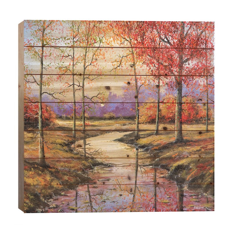 That Time of Year Print On Wood by ColorByFeliks - Multi-Color - 26x26x1.5