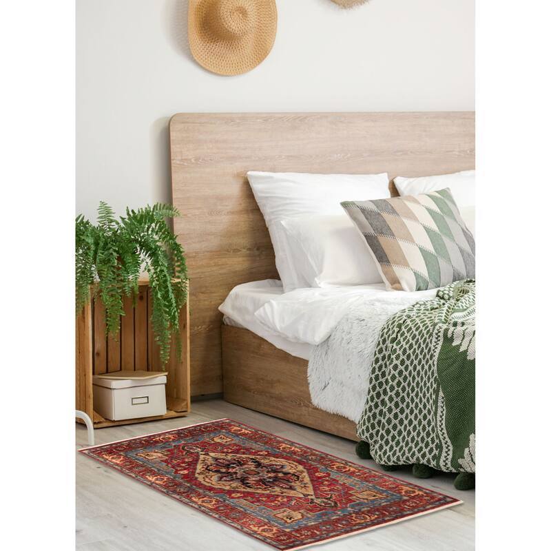 ECARPETGALLERY Hand-knotted Serapi Heritage Dark Red Wool Rug - 2'7 x 4'0