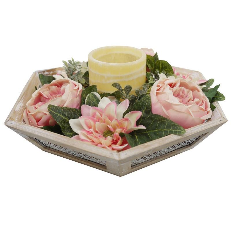 Pink Artificial Spring Flower Wreath