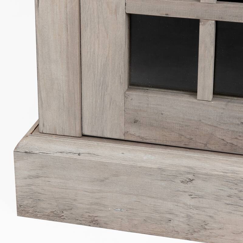 Gray 58" American Fireplace TV Stand with Electric Fireplace for TVs Up to 65"