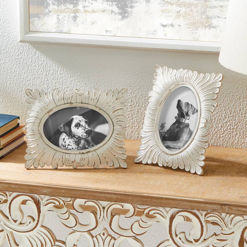 Glitzhome 4x6 Xmas Ornate Resin Wall or Tabletop Picture Frames Set of 2 or 4