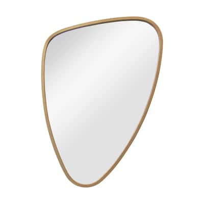 Irregular Antique Gold Metal Framed Wall-Mounted Mirror, 34.25" W x 23.25" H