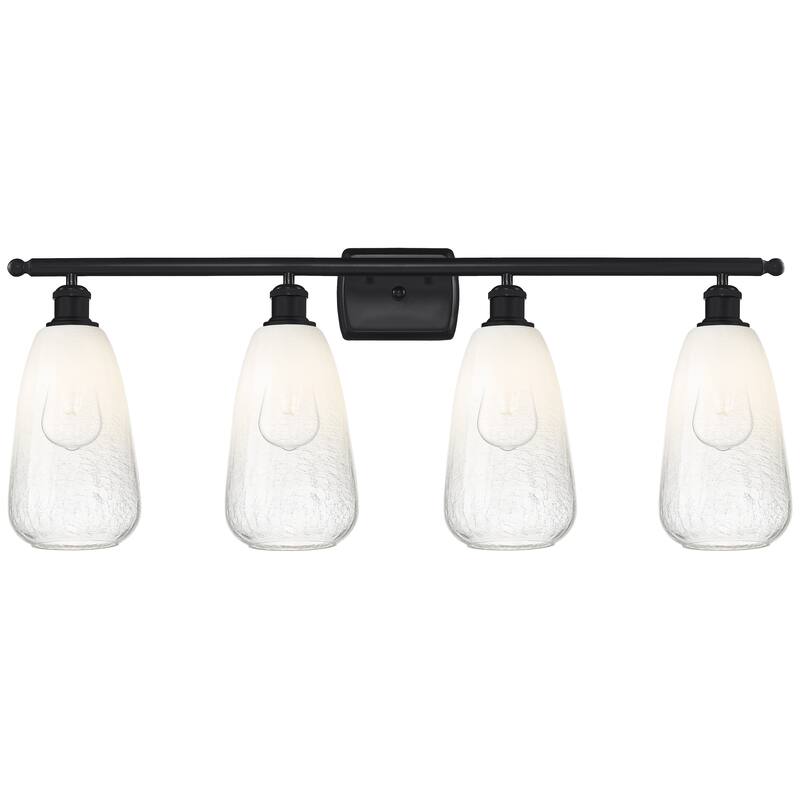 Innovations Lighting Endless Possibilities Ballston - Brookhaven Almond - 4 Light 36" Bath Vanity Light - Matte Black/Opal