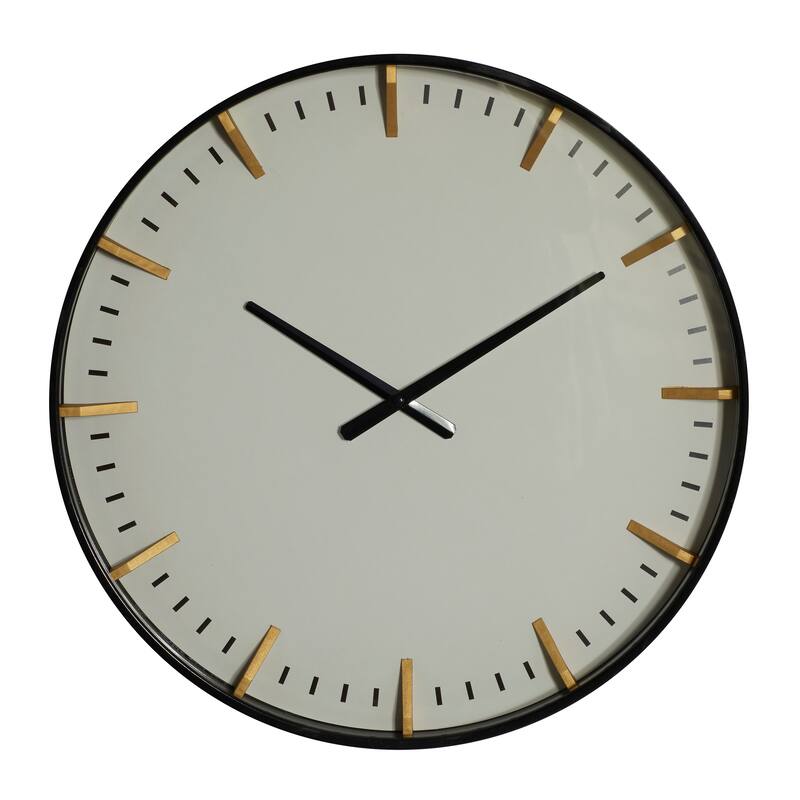 Dark Blue Glass Contemporary Wall Clock 20 x 20 x 3 - 20 x 3 x 20