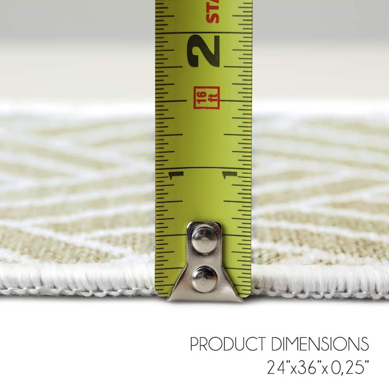 Sussexhome Heavy Duty Ultra Thin Non Slip Washable Cotton Indoor Rug - 2' x 3'