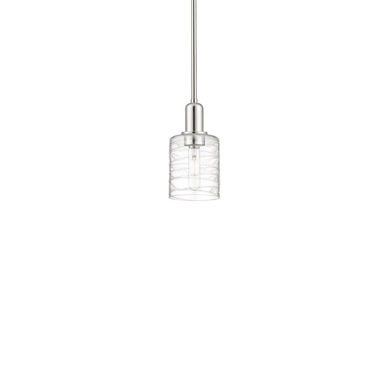 Innovations Lighting 716-1S-10-5 Cobbleskill Pendant Cobbleskill 5" - Polished Nickel / Deco Swirl