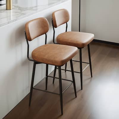 360 ° Rotating Bar Chair Bar Stool bar stools set of 2 piece set with leather cushions and iron brackets, home kitchens
