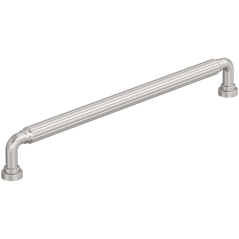 Amerock BP37707 Cowrie 10-1/16" Center to Center Fluted Handle Cabinet - Satin Nickel