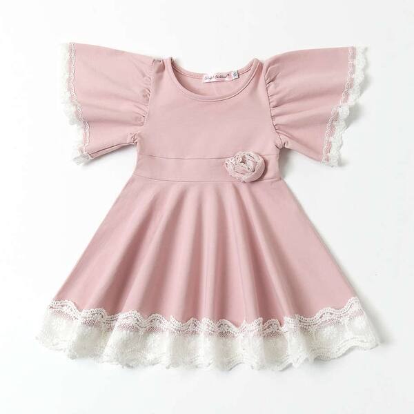 Shop Colorful Childhood Baby Girls Dress Toddler Girls Flare Lace