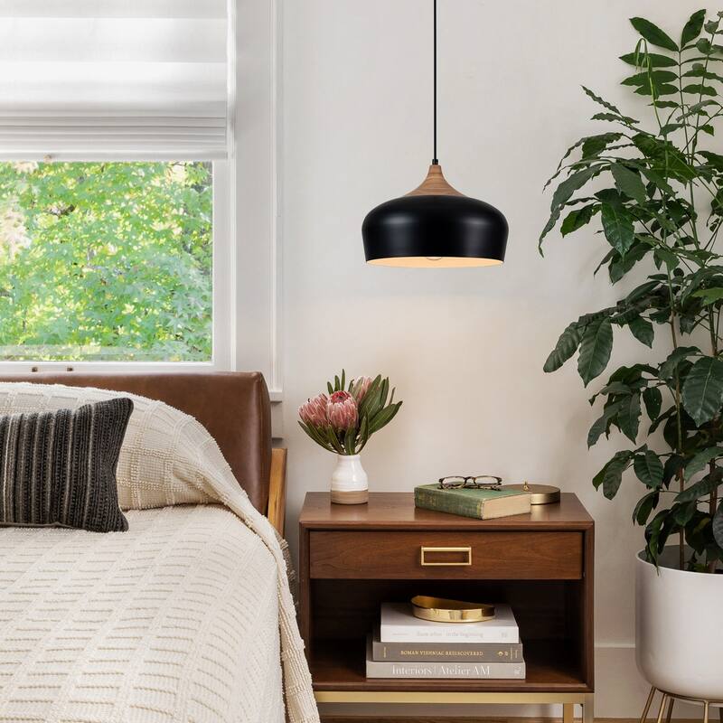 Modern 1-Light Black Dome Kitchen Island Metal Pendant Lights for Dining Room