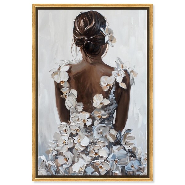 Her Ivory Blossom Dress Canvas Inspiring Women Protraits by Art