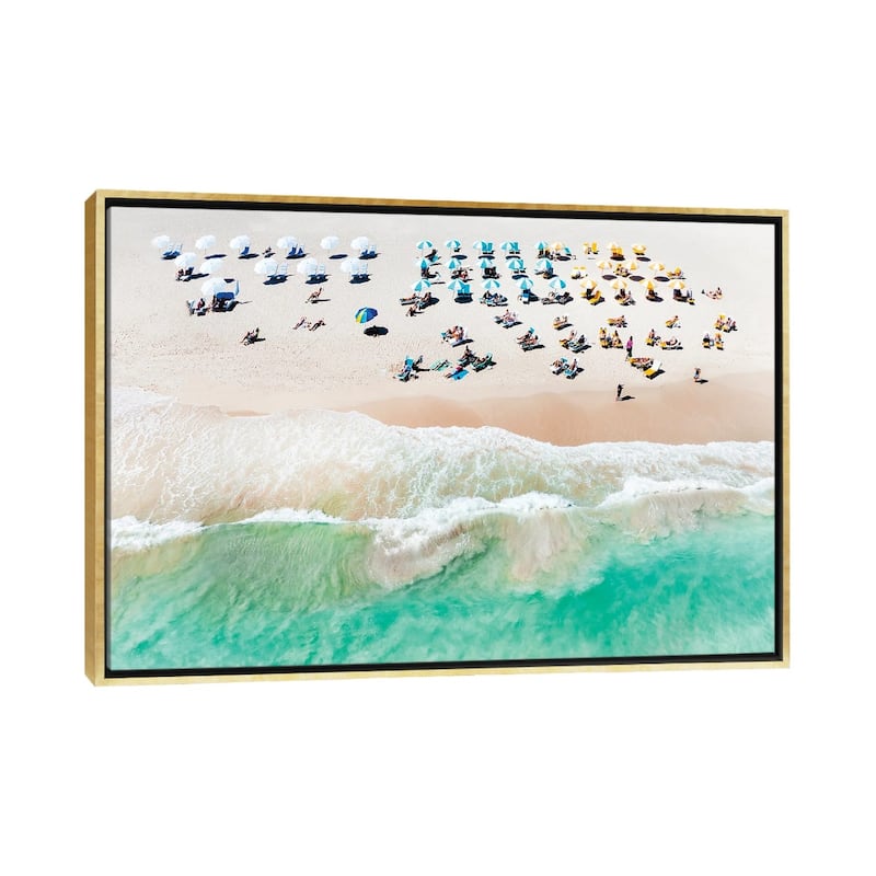 iCanvas "Life Is A Beach In Miami Beach Florida" by Susanne Kremer Framed Canvas Print - Gold - 26x40