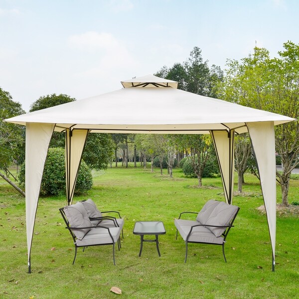 Outsunny 12 x 12 Outdoor Canopy Tent Party Gazebo with Double