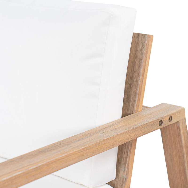 Christopher Knight Home Vaelorian Acacia Wood Outdoor Lounge Chair with Cushion