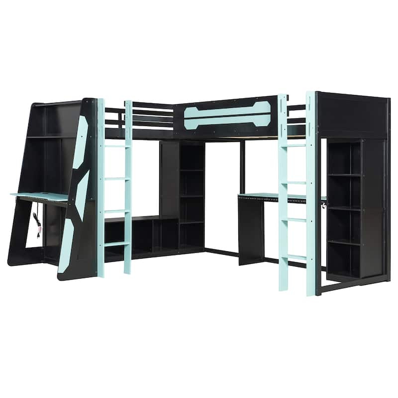 Esports Bed Gaming Loft Bed for PS PC Gamers Gaming Room