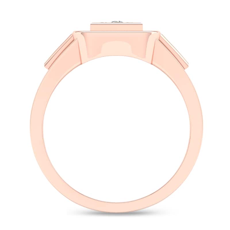 IGI Certified 1/2ct TDW Diamond Halo Cluster Ring in 10K Rose Gold for Men - Rose gold