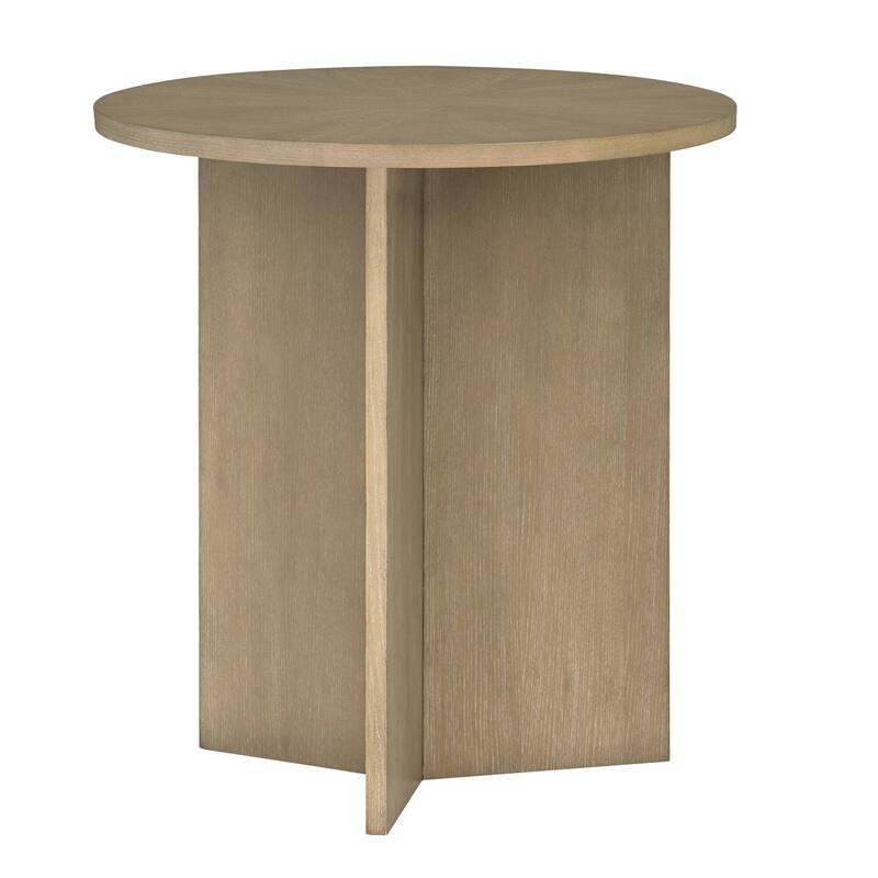 Roomfitters Sadie Accent Table, Round Wood Side Table with Sculptural Base for Living Room or Bedroom