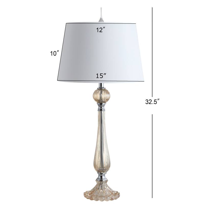 Caterina 32.5" Glass LED Table Lamp, Champagne (Set of 2) by JONATHAN Y