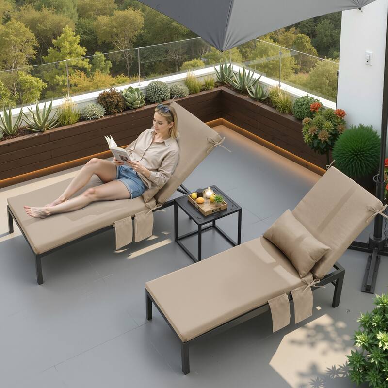 Pellebant Outdoor Lounge Chair Cushions with Pillow