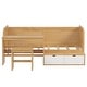 preview thumbnail 14 of 16, Wooden Twin Size Daybed with Storage Shelves and Lockers, Multi-functional Bed with Study Desk and Matching Stool, White
