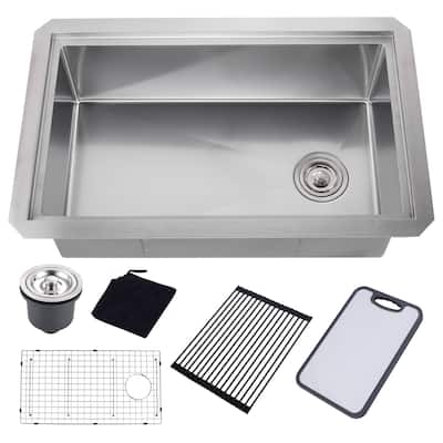 WOWOW Drop-in Single-Bowl Kitchen Sink with Honeycomb Design