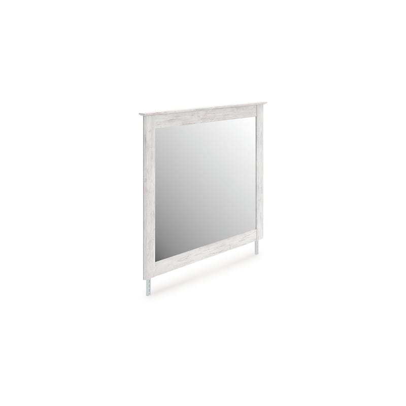 Signature Design by Ashley Allihauser White Bedroom Mirror - 44" W x 2" D x 37" H