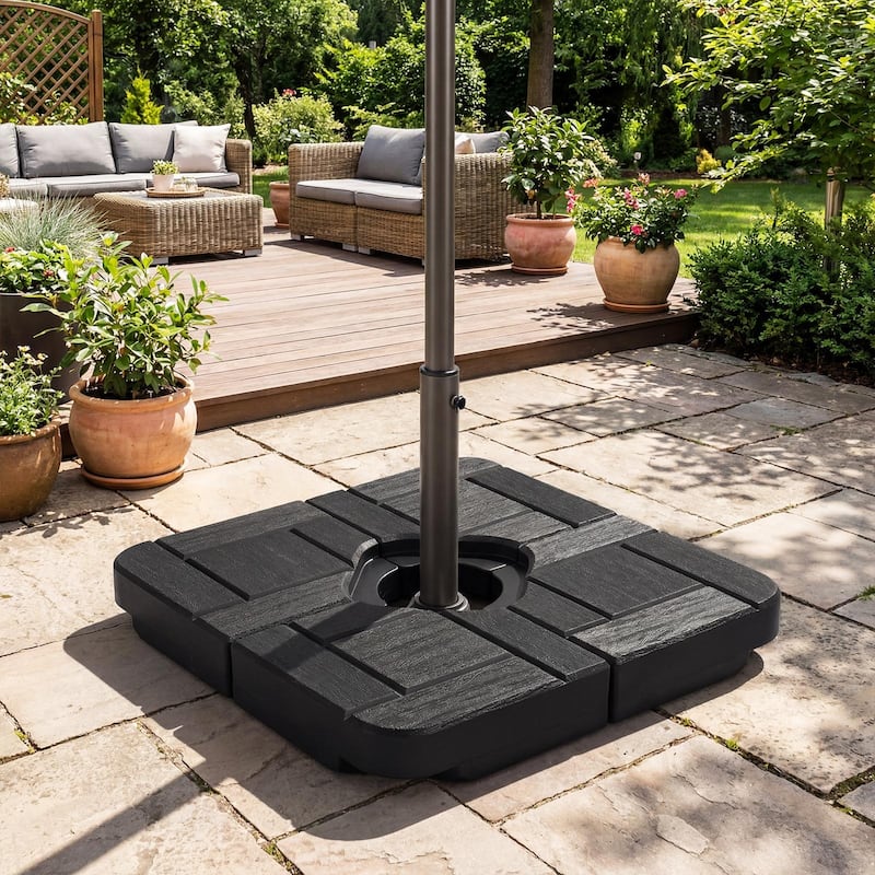 Gymax 4-Piece 188 LBS Heavy Duty Cantilever Offset Patio Umbrella Base
