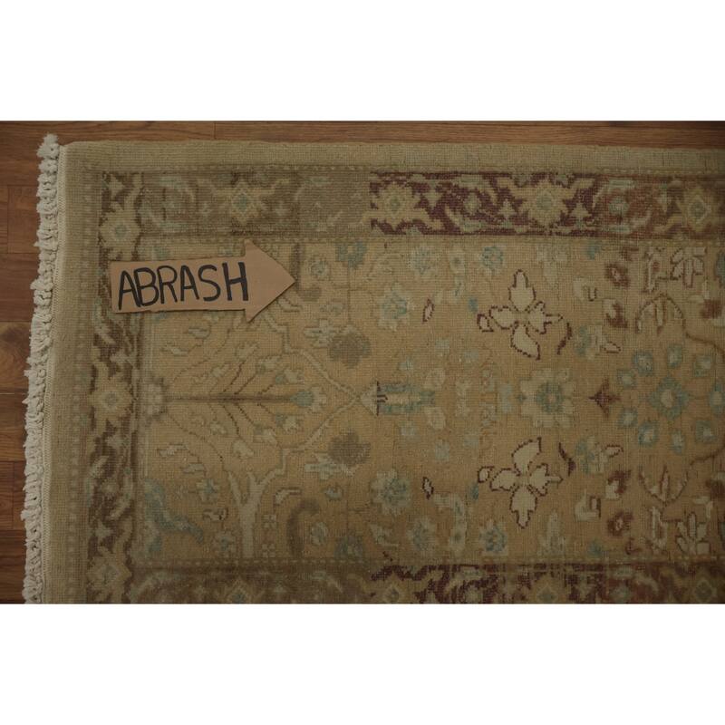 Hand Knotted Oriental 100% Wool Carpet Traditional All-Over Beige & Ivories Ziegler Area Rug - 3' 9'' X 2' 0''