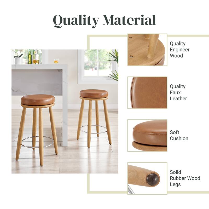 NPD Furniture Deandre Backless Swivel Counter Stool