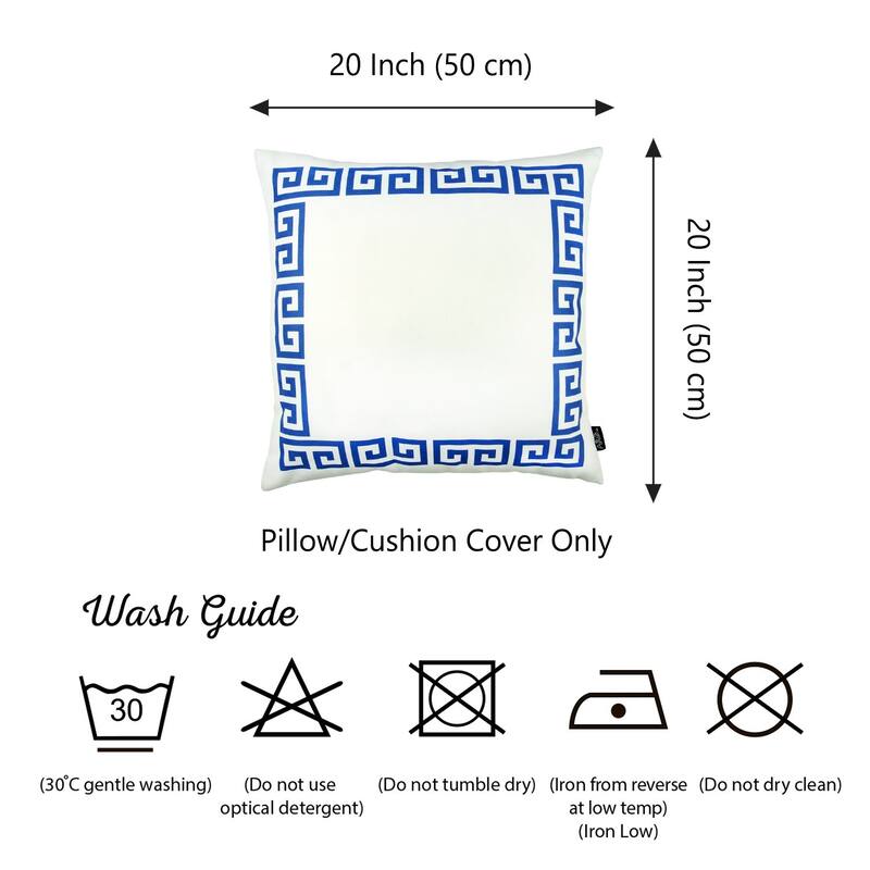 Geometric Greek Key Design Printed Decorative Throw Pillow Cover