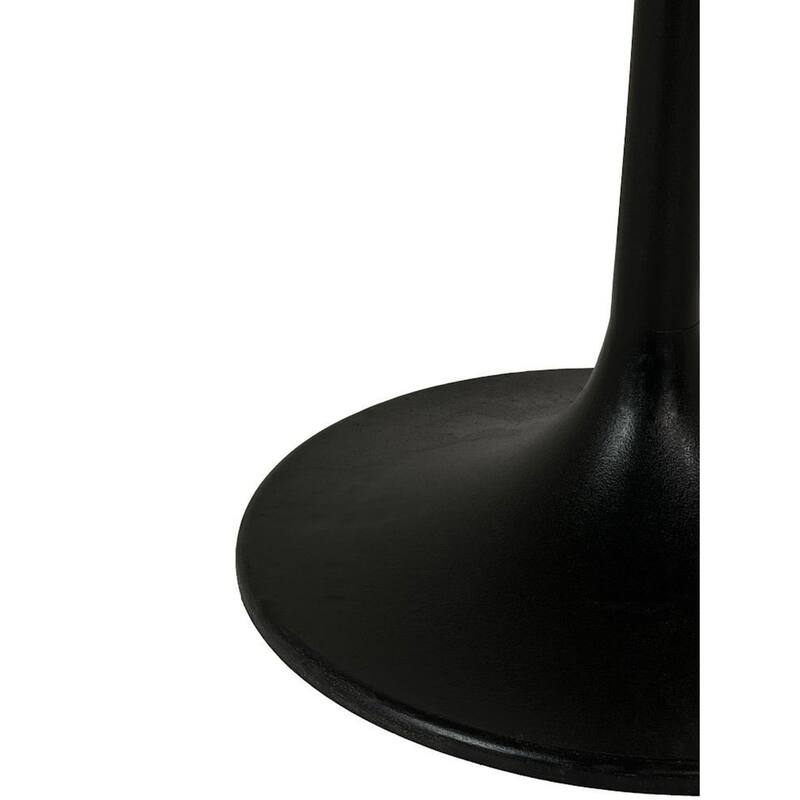 Circular Marble Top Pedestal Dining Table - 36" - Black
