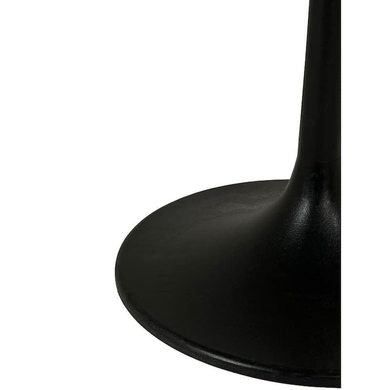 Pedestal Style Round Marble Top Dining Table - 40" - Black