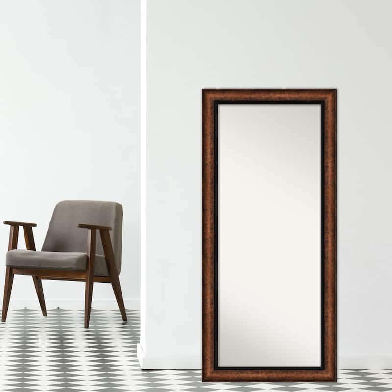 Non-Beveled Wood Full Length Floor Leaner Mirror 30.5 x 66.5 in. - Vogue Bronze Frame - Hued Bronze - 31 x 67 in